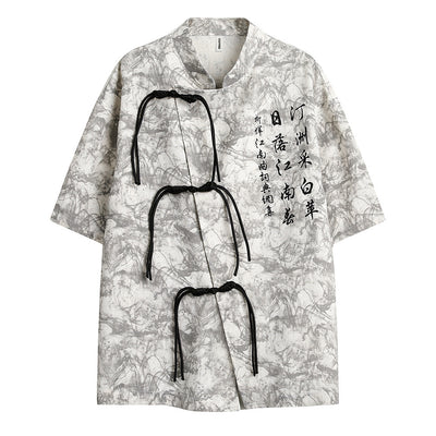 Camisa Suelta Estampado Tie-Dye para Hombre - Image 5
