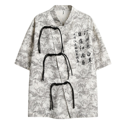 Camisa Suelta Estampado Tie-Dye para Hombre - Image 5