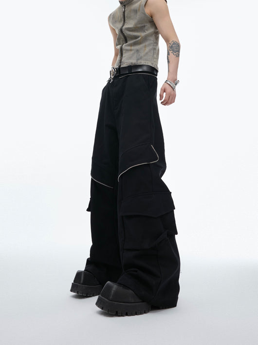 Pantalones Casuales para Hombre con Bolsillos de Cierre Metálico - Image 9