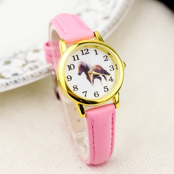 Reloj Infantil de Cuero con Diseño de Caricaturas