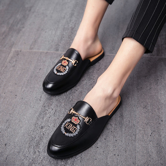 Pantuflas de Cuero Cerradas con Bordado - Zapatos Casuales de Moda para Hombre - Image 19