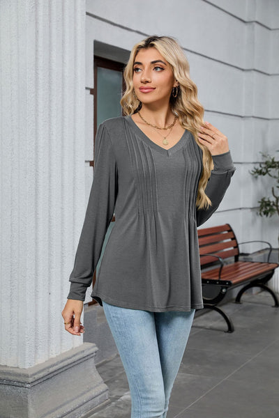 Blusa Suelta de Rayas con Mangas Largas para Mujer - Image 35