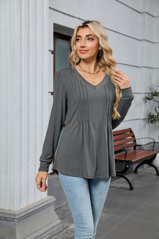 Blusa Suelta de Rayas con Mangas Largas para Mujer - Image 35