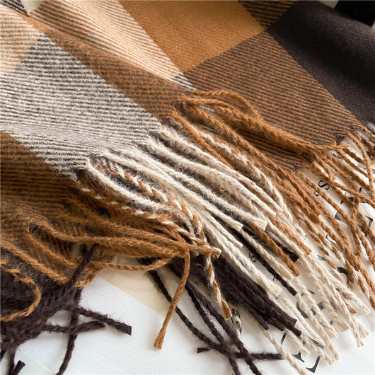 Bufanda Gruesa de Cachemira Artificial con Borlas Estilo Coreano - Image 39