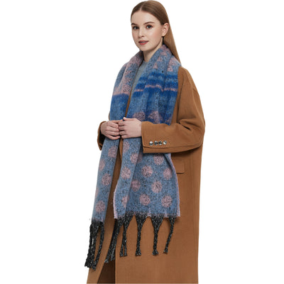 Bufanda Gruesa Jacquard con Lunares y Borlas - Image 5