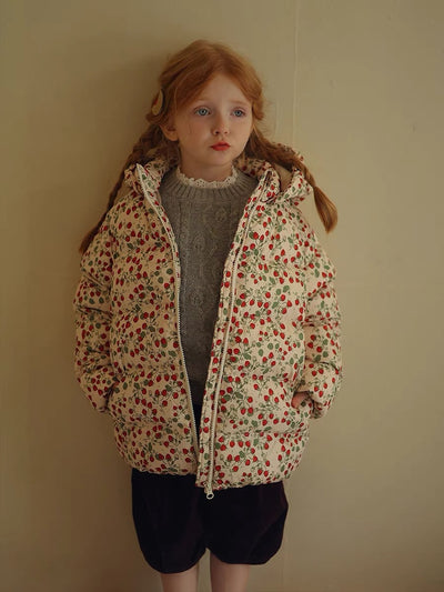 Abrigo Infantil Floral Acolchado para Invierno - Image 9