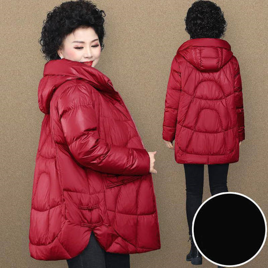 Chaqueta Acolchada de Algodón Brillante Talla Grande - Image 3