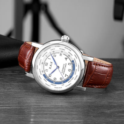 Reloj Automático de Zona Horaria Mundial Resistente al Agua - Image 6
