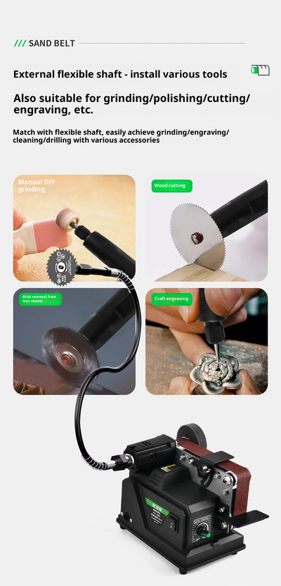Lijadora de Banda Eléctrica Compacta para Pulido y Acabado DIY - Image 18