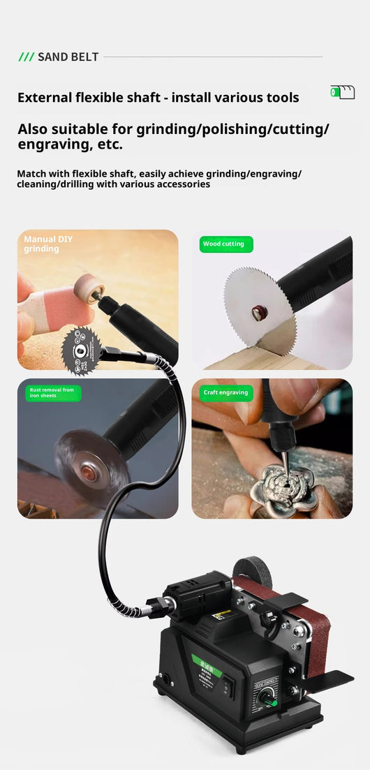 Lijadora de Banda Eléctrica Compacta para Pulido y Acabado DIY - Image 18