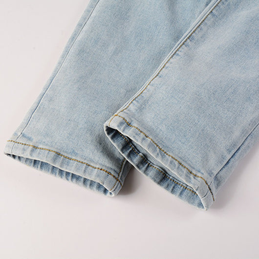 Pantalones Vaqueros Rotos Casual con Elasticidad para Hombre - Image 10