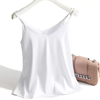 Camiseta Italiana Mujer Escote V Básica Blanca - Image 10