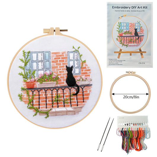 Kit Completo de Bordado - Paisaje Felino - Image 2