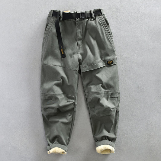 Pantalones Casuales Acolchados de Terciopelo para Hombre