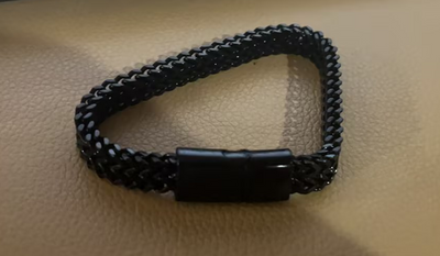 Pulsera Hombre Vintage Punk Cadena Doble Acero Inoxidable Negro - Image 7