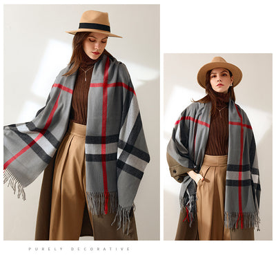 Bufanda de Imitación Cashmere con Rayas Suave - Abrigo Cálido y Elegante - Image 16