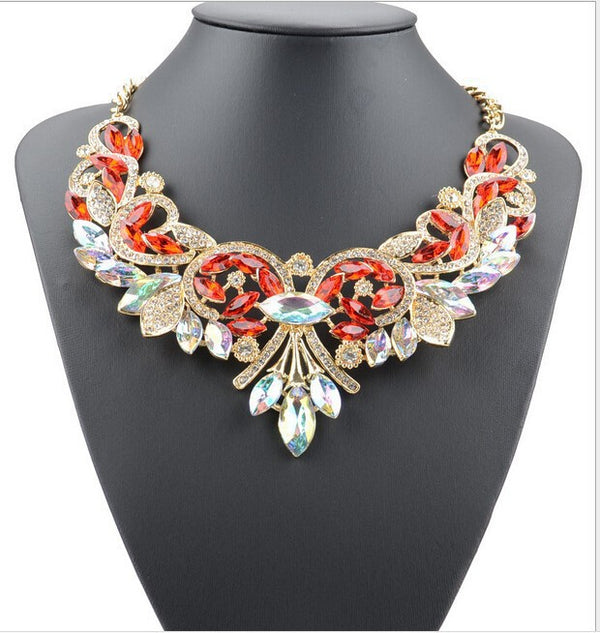 Collar Flor de Aleación de Diamante para Mujeres - Image 3
