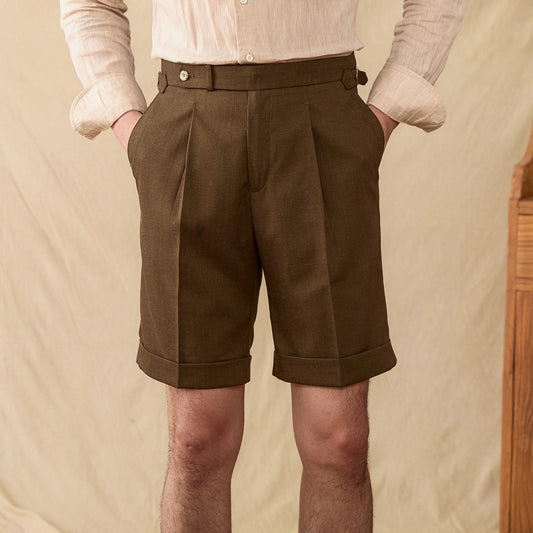 Pantalones Retro Slim-fit de Lino Mezclado para el Verano