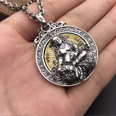 Colgante de Plata 925 con Mantra de Seis Caracteres y Bronce Giratorio - Image 15