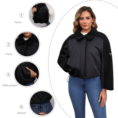 Abrigo de Lana de Cordero Oversized Retro de Manga Larga para Mujer - Image 12