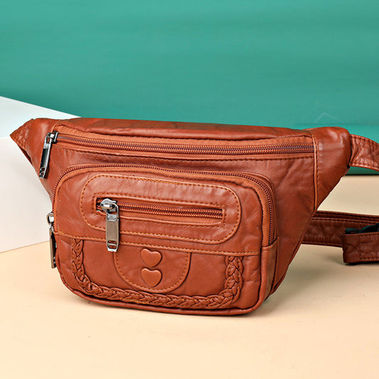 Bolso Bandolera de Cuero Suave Lavado para Mujer