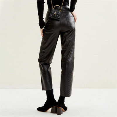 Pantalones Rectos de Ante Premium con Diseño en Relieve - Image 15