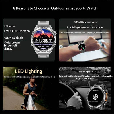 Smartwatch Deportivo con Lámpara Integrada para Running y Senderismo - Image 15