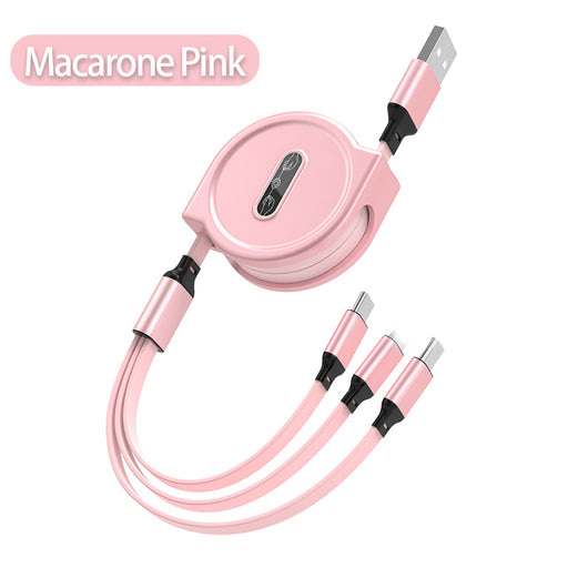Cable de Carga Rápida 3 en 1 Telescópico Macaron 3A - Image 3