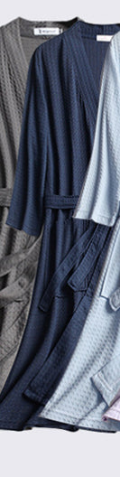 Pijama de Pareja en Tela Waffle - Bata Cómoda para Él y Ella - Image 12