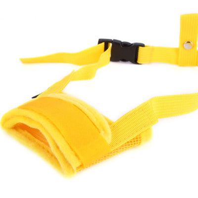 Orange and black adjustable pet muzzle with breathable mesh and a quick-release buckle. - Image 4