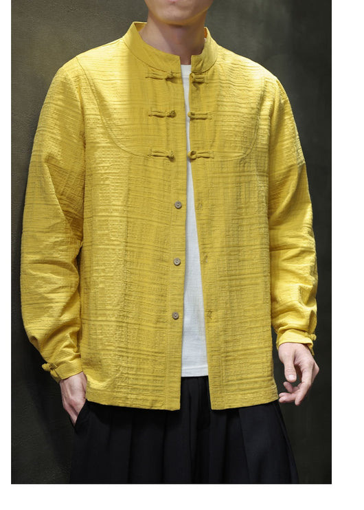 Camisa Retro Tang Chino - Algodón y Lino con Cierre Tradicional para Hombre - Image 17