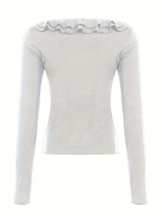 Suéter Vintage con Volantes y Mangas Largas Ajustadas para Mujer - Image 17