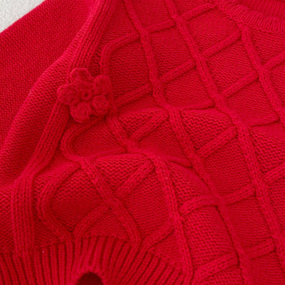 Falda Suéter Tejida de Algodón con Patrón Rombo para Niñas - Image 11