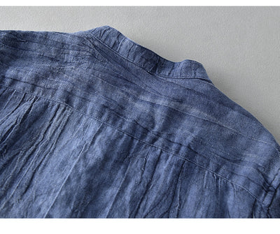 Camisa de Lino Estilo Oriental para Hombre - Diseño Casual y Cómodo - Image 8