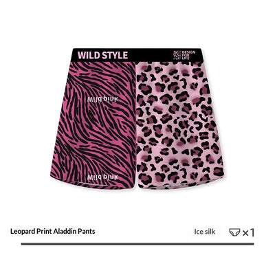Pantalones Aloha de Seda de Hielo con Estampado Leopardo para Casa - Image 4