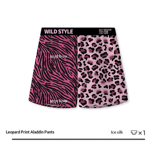 Pantalones Aloha de Seda de Hielo con Estampado Leopardo para Casa - Image 4