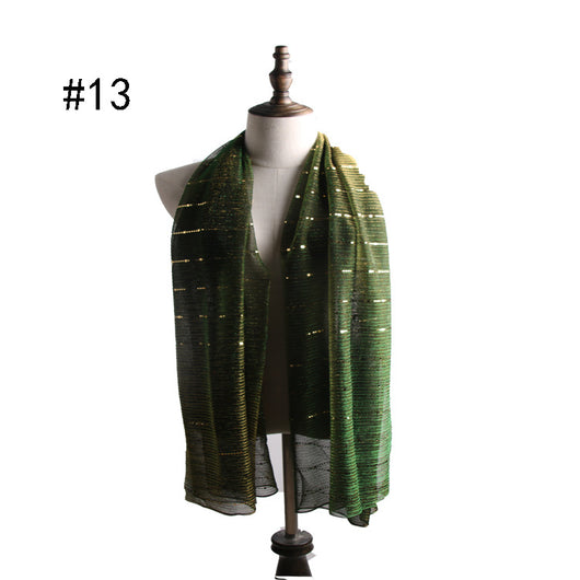 Pañuelo de Seda Dorado con Lentejuelas - Accesorio Versátil para Mujer - Image 17