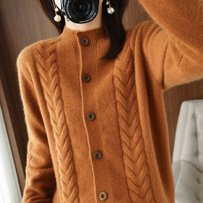 Cardigan Tejido Grueso con Solapa Suelta y Textura Retorcida - Image 8