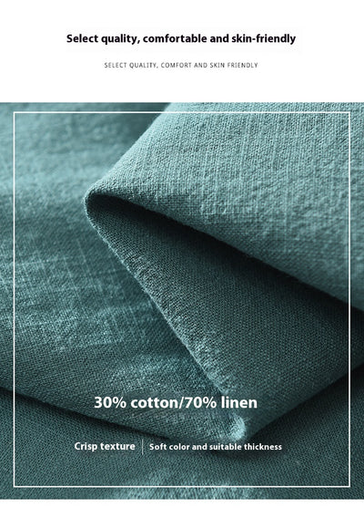 Camisa de Lino Suelta para Hombre - Estilo Casual Artístico de Manga Larga - Image 19