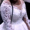 Vestido de Novia Talla Grande con Mangas Largas e Ilusión