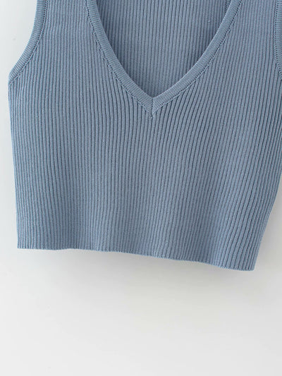 Chaleco Ajustado de Punto con Escote Profundo para Mujer - Image 13