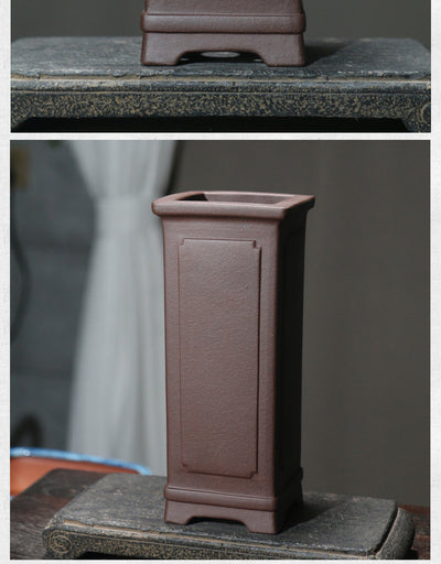 Maceta Cuadrada de Barro Púrpura Estilo Clásico - Image 12