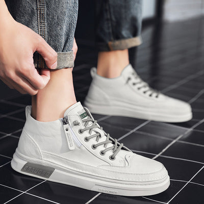 Tenis Casuales de Cuero Suave para Hombre con Caña Alta - Image 3