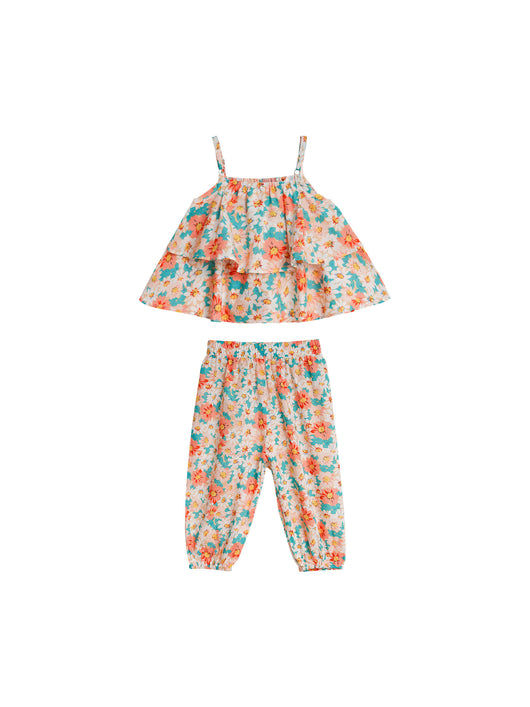 Conjunto Infantil Dos Piezas: Chaleco Floral y Pantalón Repelente de Mosquitos - Image 3