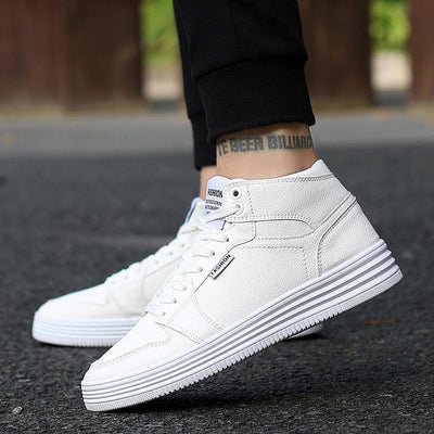 Zapatillas Blancas Altas para Hombre con Cierre de Correa - Image 9