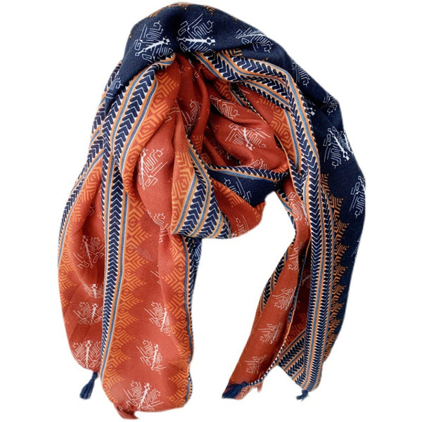 Rebozo Étnico Oversized Protector Solar Dual-uso Versátil