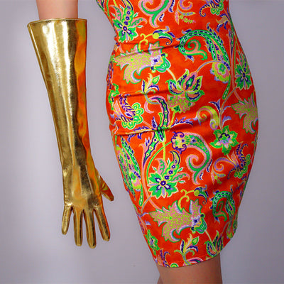 Guantes Largos de Cuero Charol con Mangas Abullonadas 50cm - Image 37