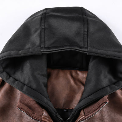 Chaqueta de Cuero PU Lavable para Hombre con Forro Removible - Image 3