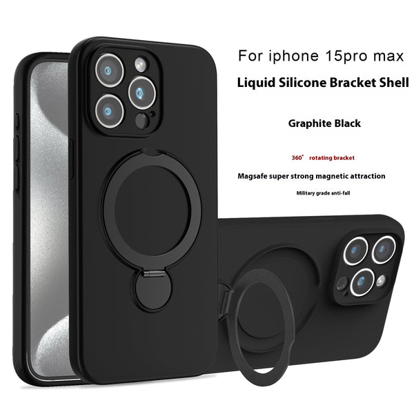 Funda Magnética de Silicona Líquida con Soporte - Protección Anti-caídas