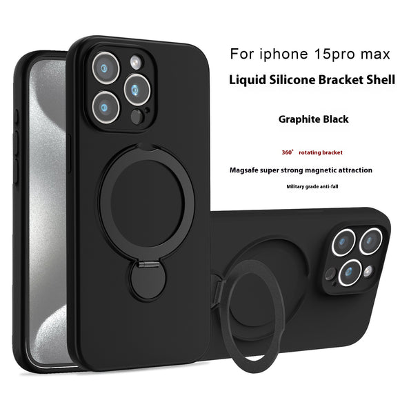 Funda Magnética de Silicona Líquida con Soporte - Protección Anti-caídas